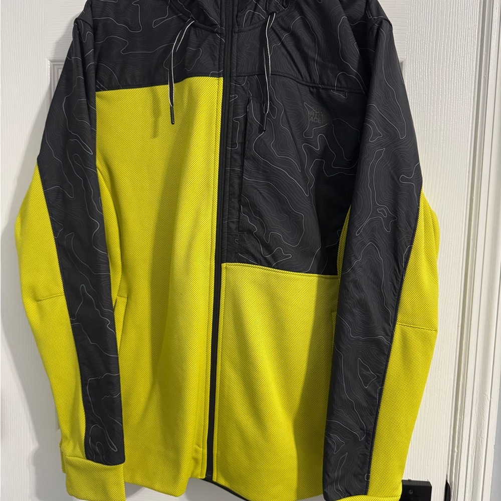 The North Face Yellow and Black Full Zip Hoodie